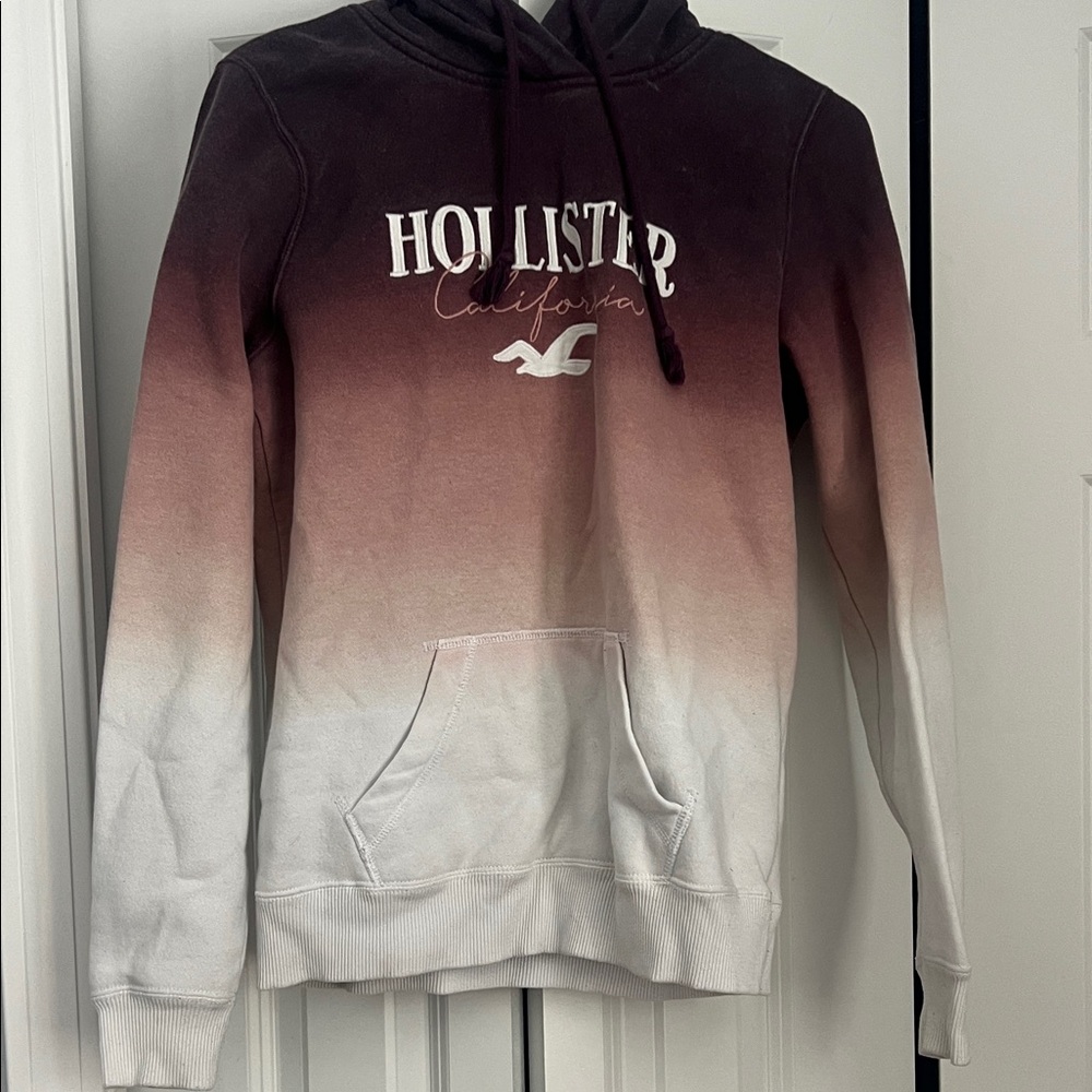 Hollister Gradient Hoodie in Brown and White